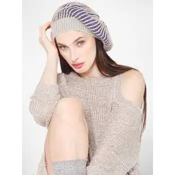 Bharatasya Stylish fine knitted warm winter woolen beret cap